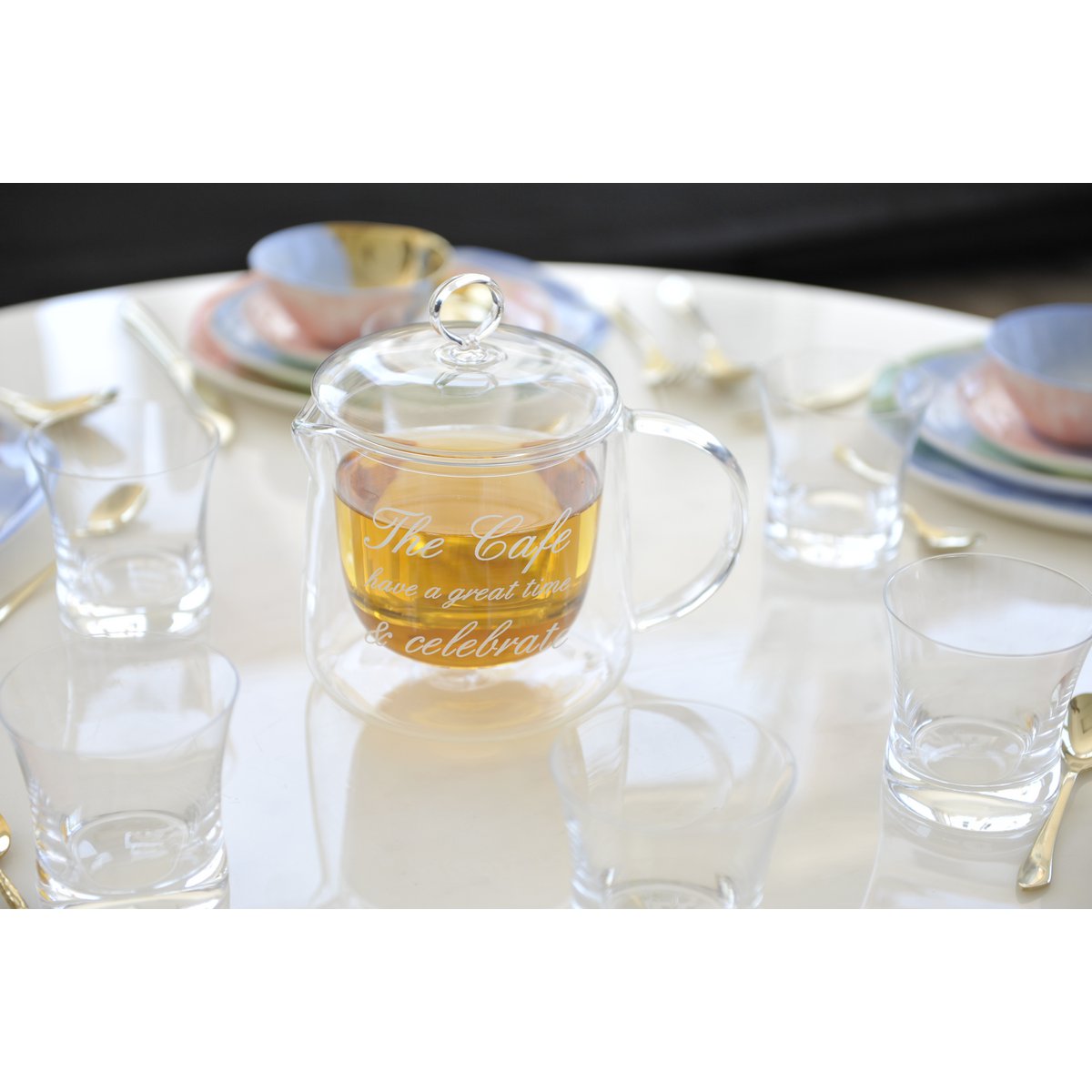 Theepot glas 550 ml dubbelwandig