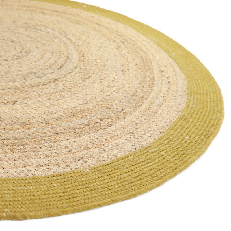 Vloerkleed jute wol katoen Ø140 cm