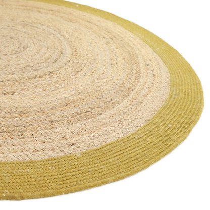 Vloerkleed jute wol katoen Ø140 cm