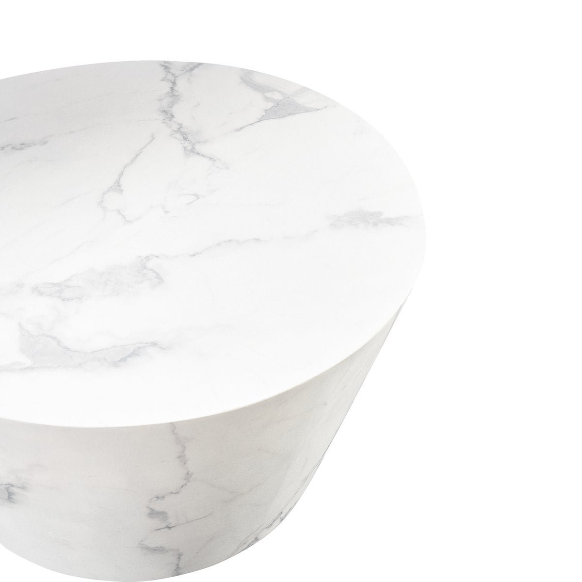 Salontafel rond 80 cm wit marmerlook MDF
