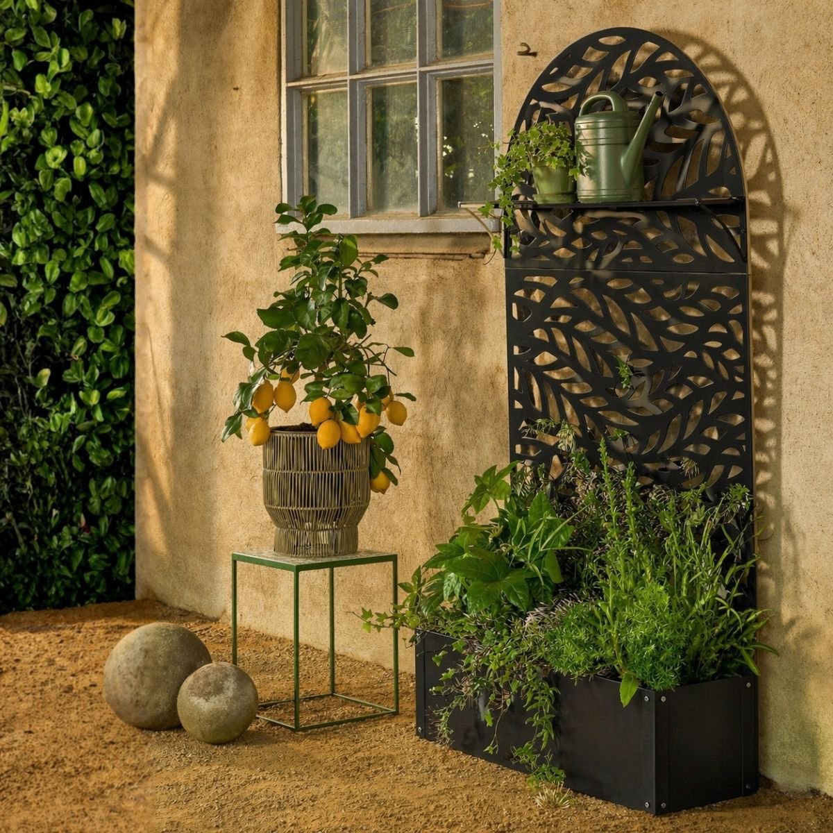 Plantenstandaard 180 cm ijzer zwart
