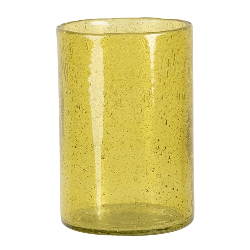 Tealight Holder Ø 10x15 cm Yellow Glass Tealight Holder