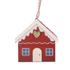 Kersthanger Huis 11x1x11 cm Rood Hout
