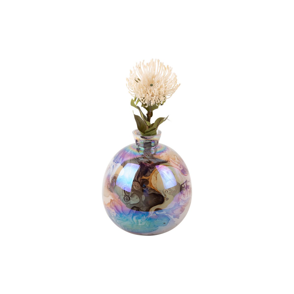 Vaas glas bruin 23x23x26 cm