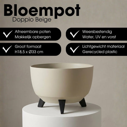 Plantenbak buiten Doppio Beige