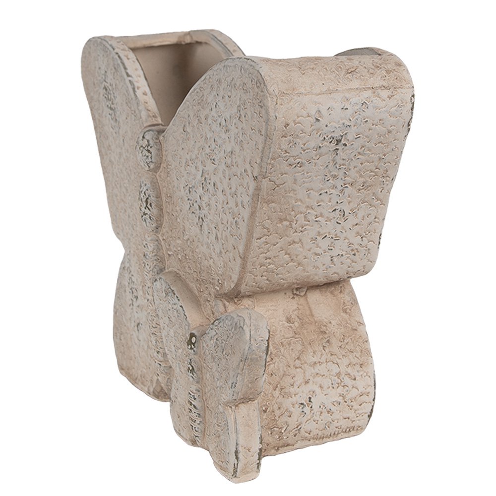 Flower pot Butterfly 24x10x19 cm Beige Stone