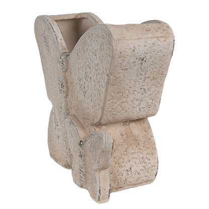 Flower pot Butterfly 24x10x19 cm Beige Stone