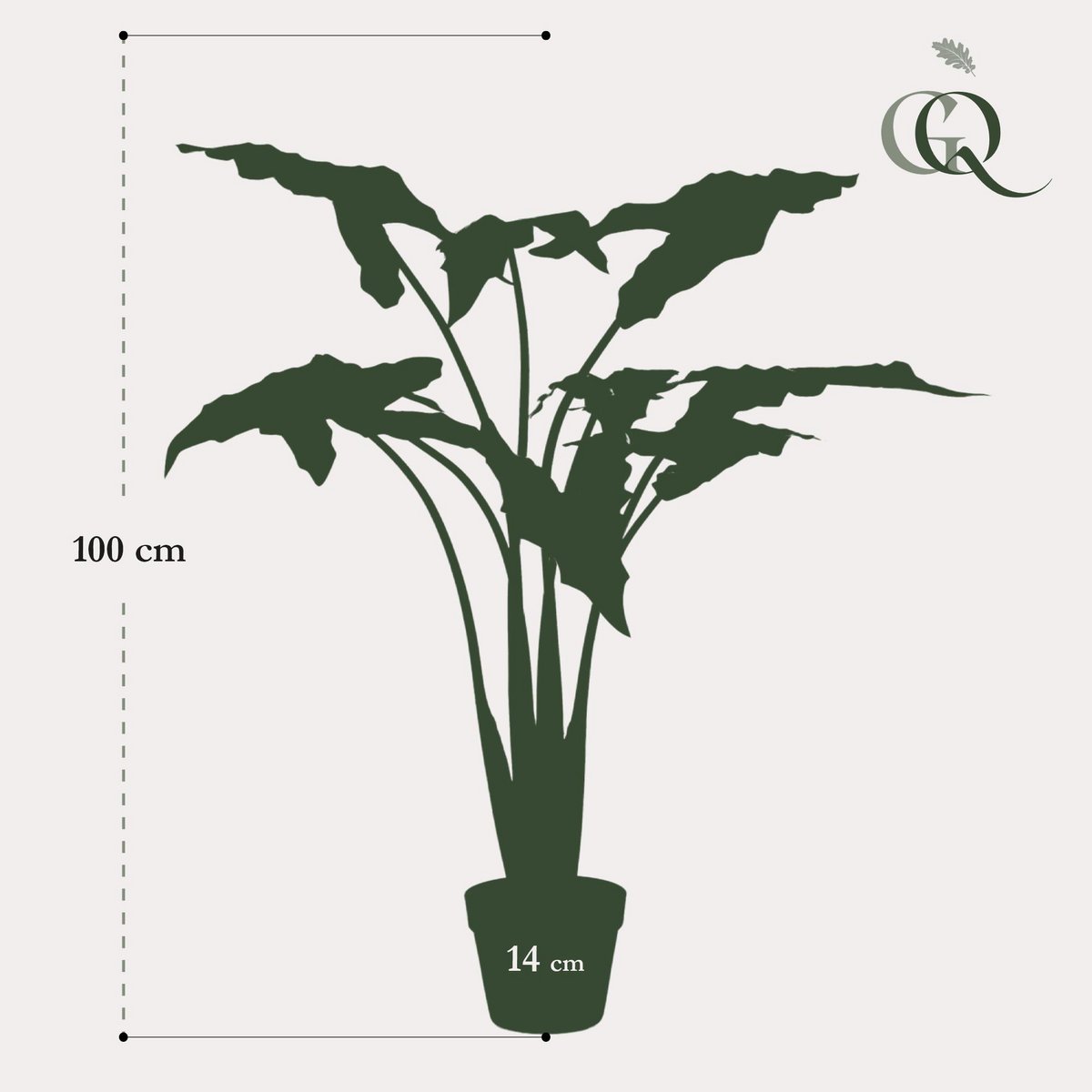 Kunstplant Alocasia Frydek 120 cm