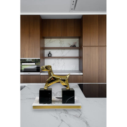 Boekensteunen terrier chroom aluminium marmer set van 2