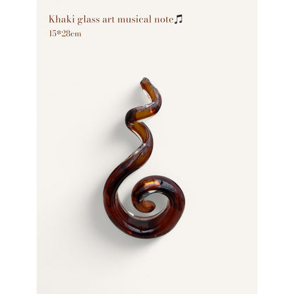 Glasobject muzieksleutel 28x15x2 cm