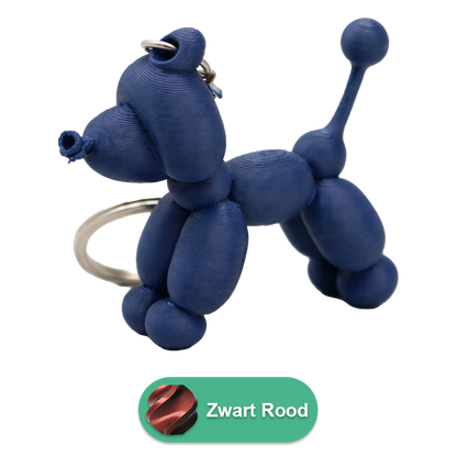 Poedel ballon hond sleutelhanger PLA