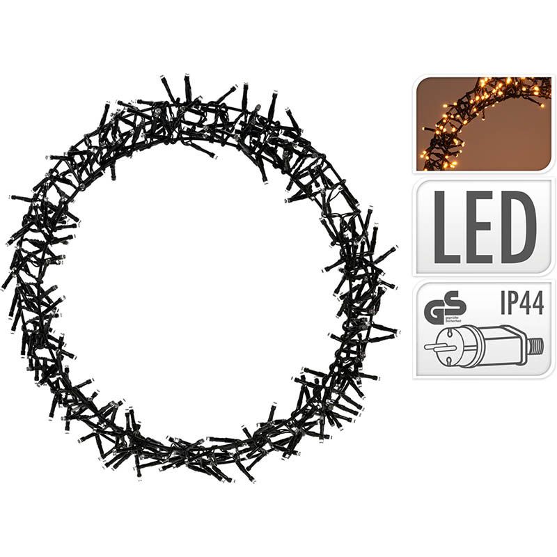 Kerstring Met Verlichting - 300 Led - Ø38 Cm - Extra Warm Wit - 8 Lichtfuncties - Voor Binnen En Buiten