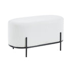 Kruk bouclé stof wit 80x40x42 cm metaal