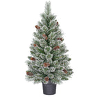 Vandans Artificial Christmas Tree In Pot Green Frosted Atmospheric