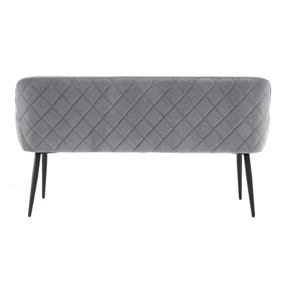 Bank 160 cm fluweel grijs