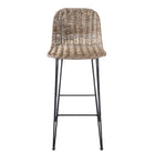 Barkruk 40x40x93 cm bruin rotan metaal