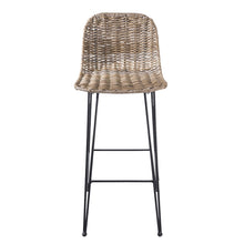 Barkruk 40x40x93 cm bruin rotan metaal
