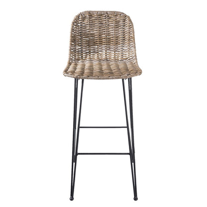 Barkruk 40x40x93 cm bruin rotan metaal
