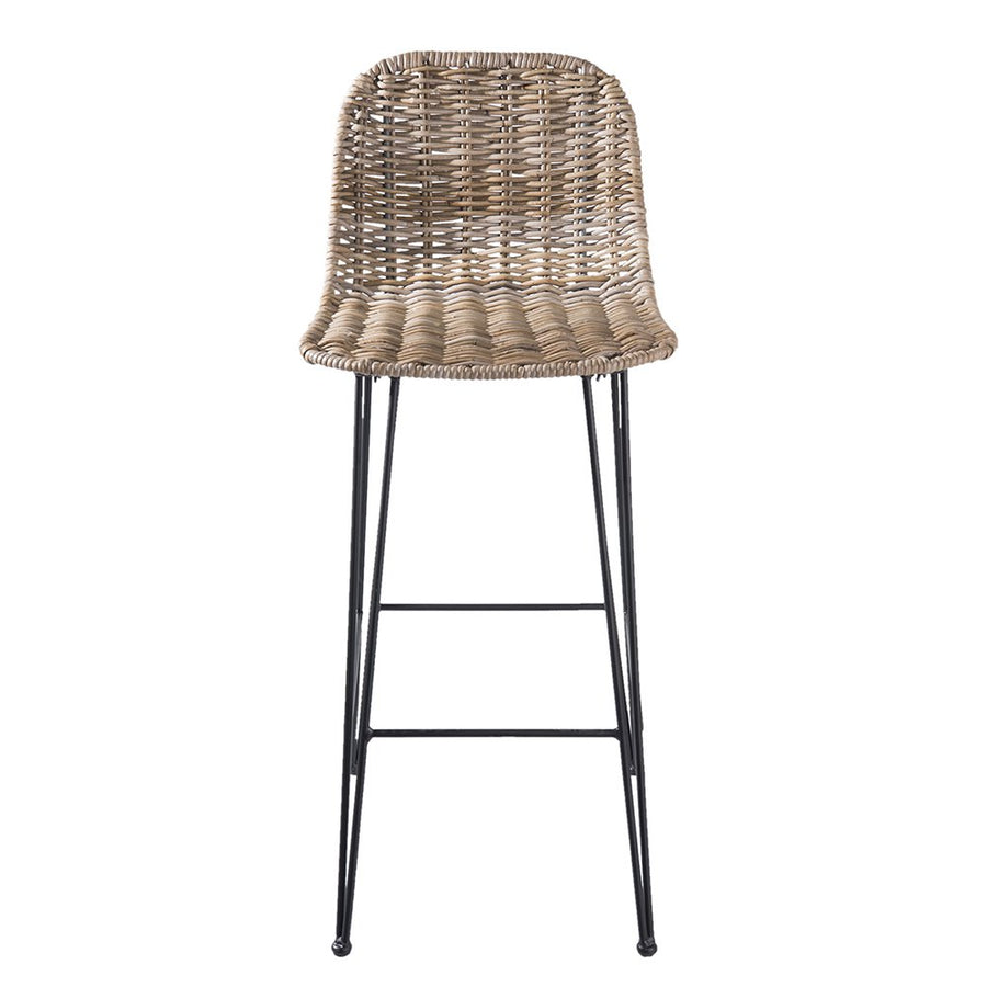 Barkruk 40x40x93 cm bruin rotan metaal