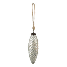 Kerstbal 7 cm zilver glas