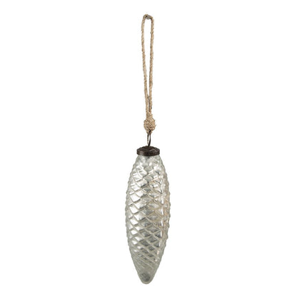 Kerstbal 7 cm zilver glas