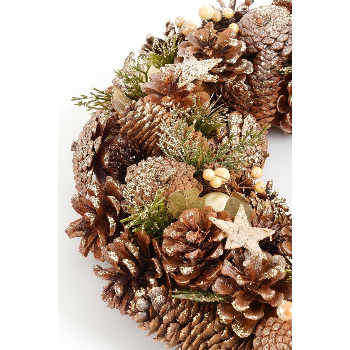 Kerstkrans 45 cm bruin dennenappels