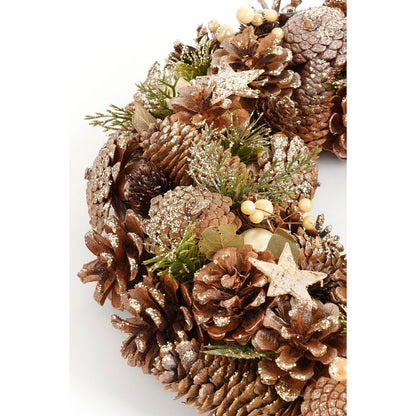 Kerstkrans 45 cm bruin dennenappels