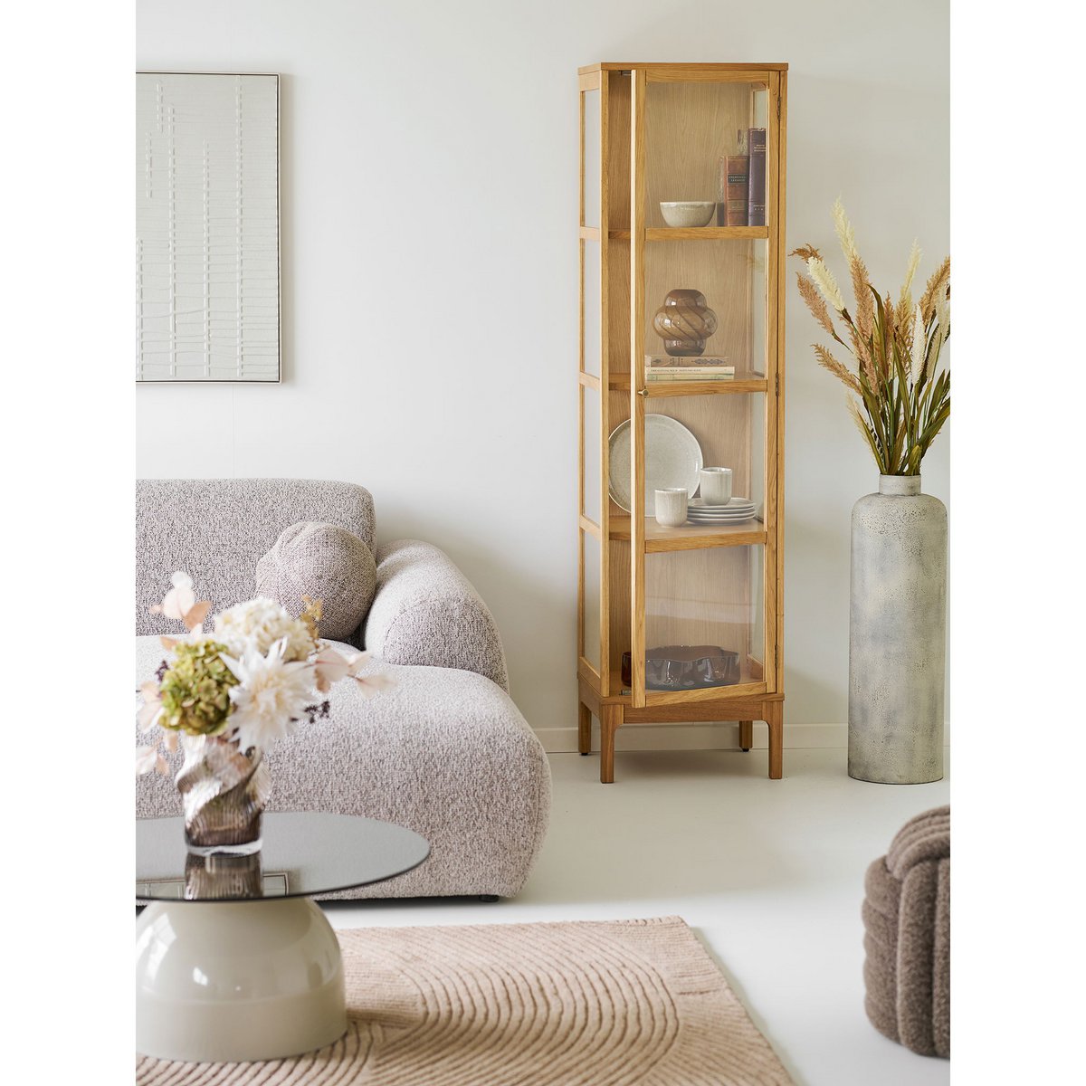 Hou Decoratieve pot, metaal, antiek beige, ø24x78,5 cm