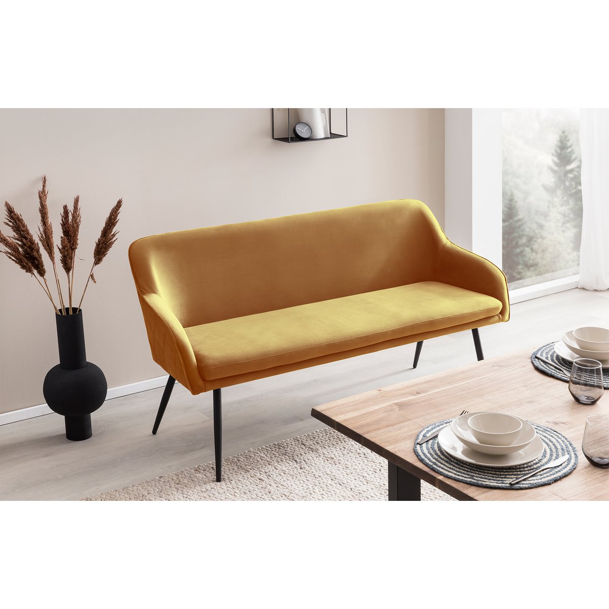 Eettafel 200x100cm met 6 stoelen massief acaciahout