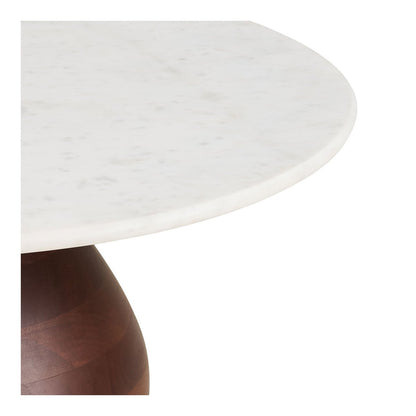 Heide Salontafel, mangohout/marmer, donkerbruin/wit, ø70x35 cm