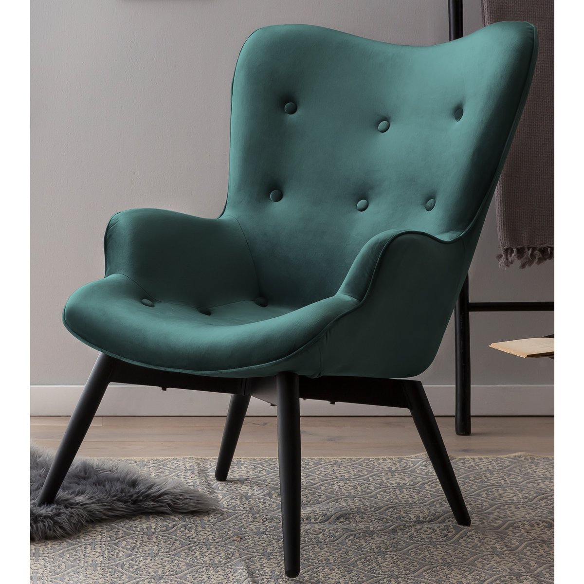 Fauteuil groen fluweel 80x99x92 cm