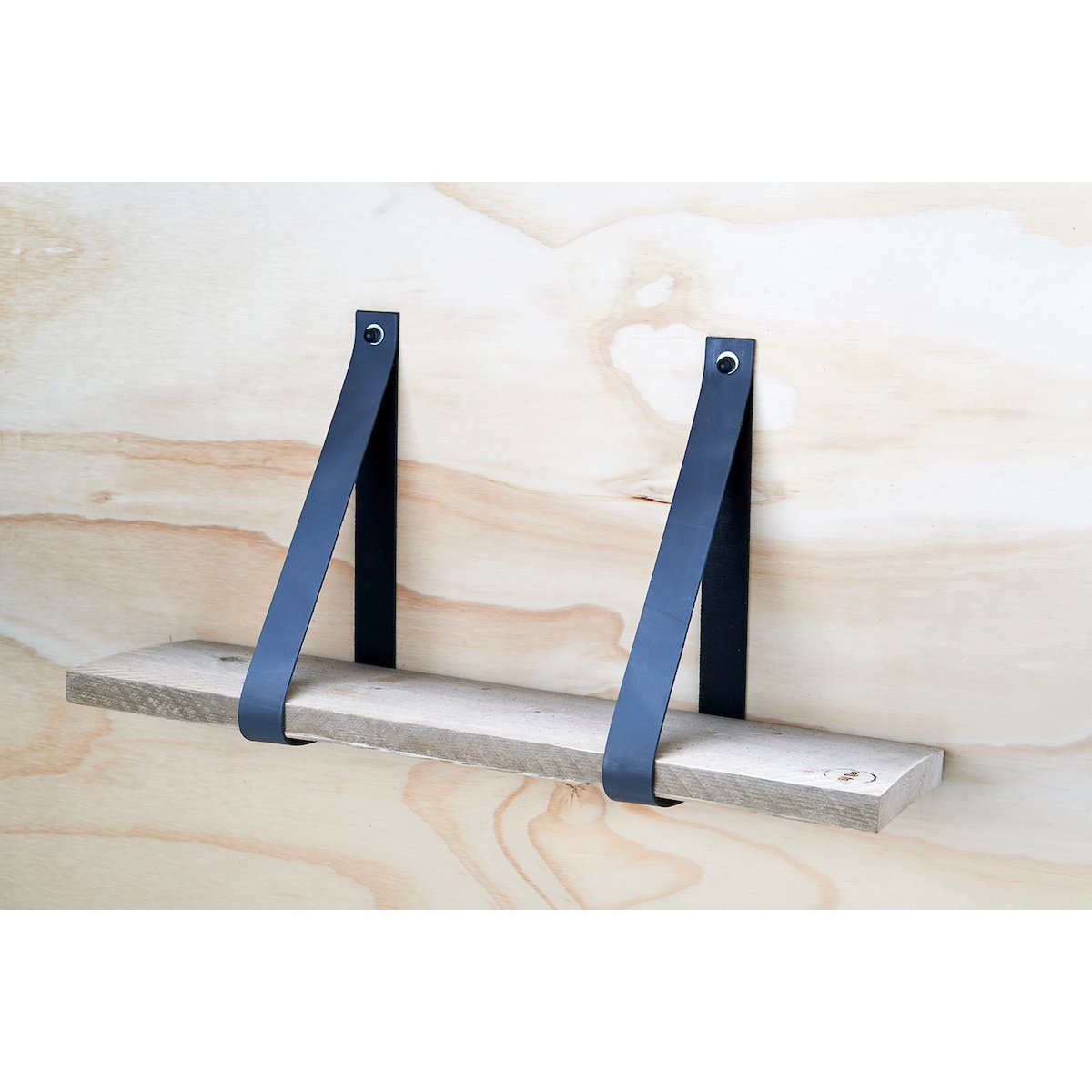 Leren Plankdragers Grijs, set van 2 stuks, 4 cm