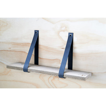 Leren Plankdragers Grijs, set van 2 stuks, 4 cm