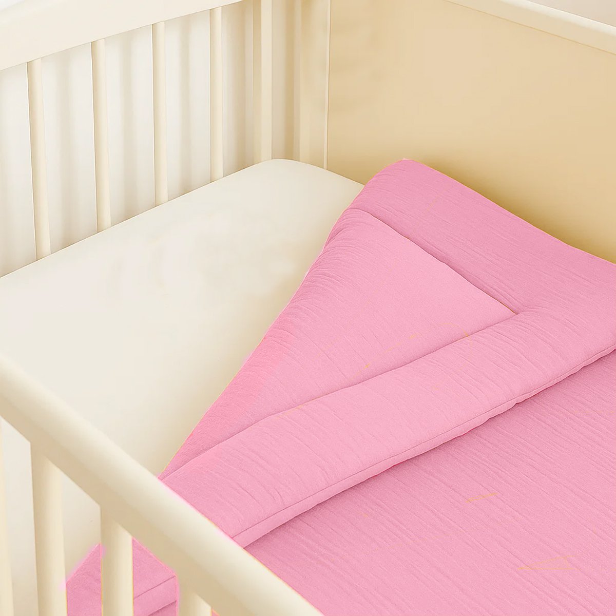 Dekbed biologisch katoen roze 70x120 cm