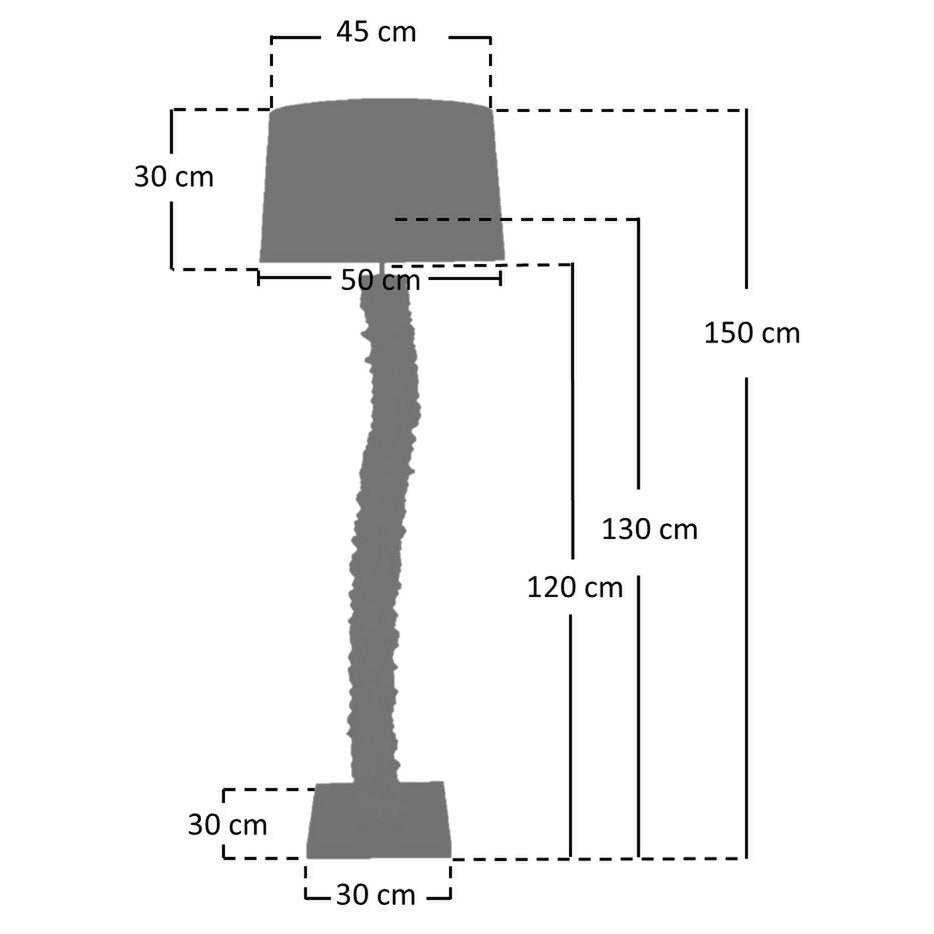 Floor lamp driftwood natural/white 150 cm