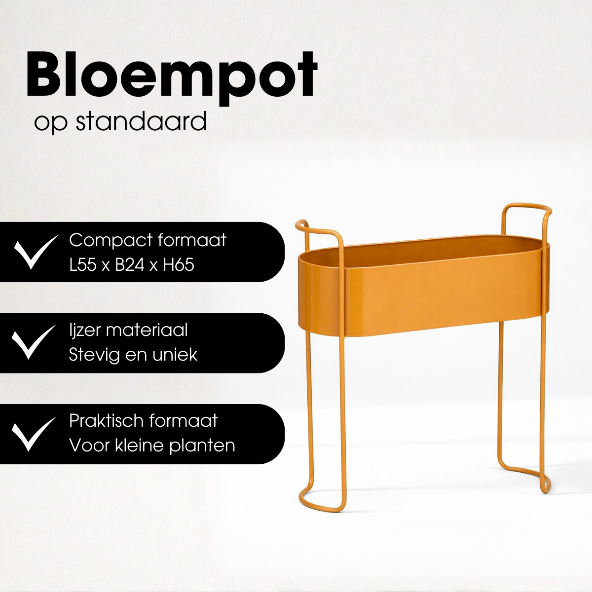 Plantenbak Moritz 55x24x65 cm bruin ijzer
