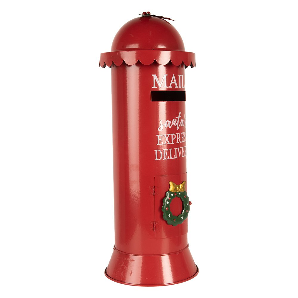 Kerstdecoratie Brievenbus Ø 19x52 cm Rood Metaal