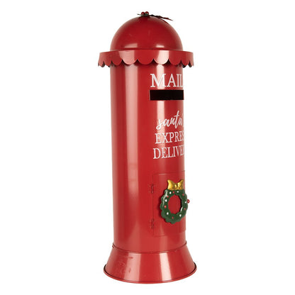 Kerstdecoratie Brievenbus Ø 19x52 cm Rood Metaal