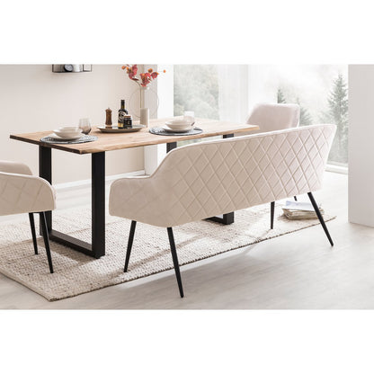Eetgroep 220x110 cm massief acaciahout metaal
