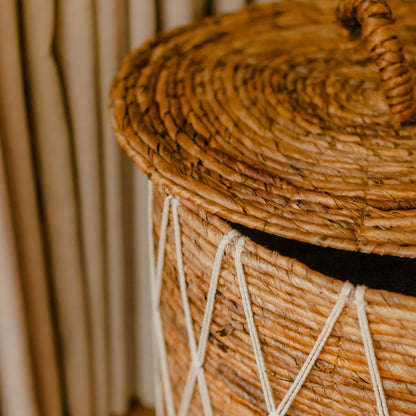 Laundry Basket With Lid KISA Made of Environmentally Friendly Banana Fibre