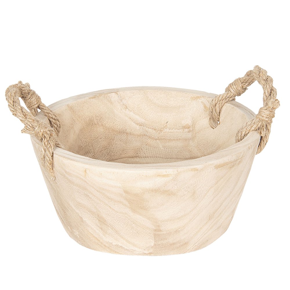 Opbergmand set van 2 Ø 36/29 cm beige hout