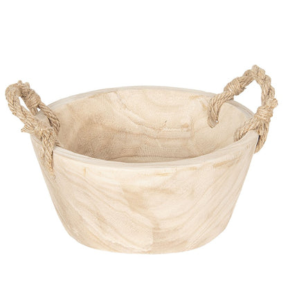 Opbergmand set van 2 Ø 36/29 cm beige hout