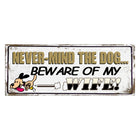 Sign 50x20 cm White Brown Iron Wall sign