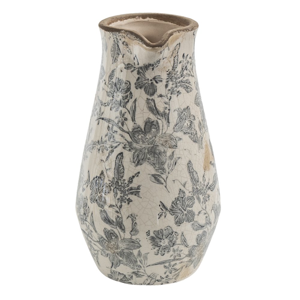 Vaas keramiek grijs beige 20x14x25 cm