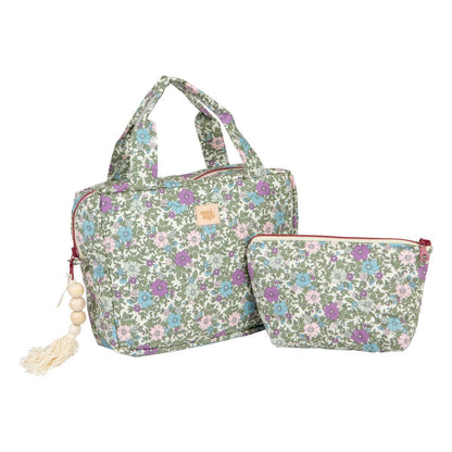 Make-up tasjes set 26x20x7 cm en 23x17 cm katoen