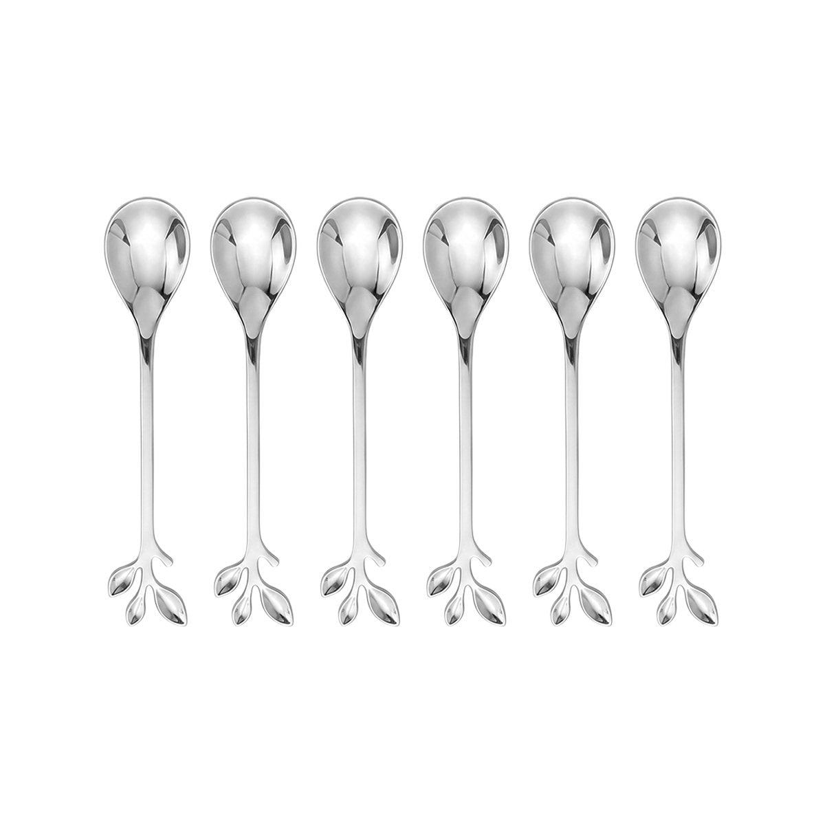 Theelepels 6 stuks zilver roestvrij staal 14 cm