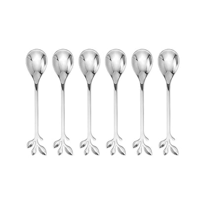 Theelepels 6 stuks zilver roestvrij staal 14 cm
