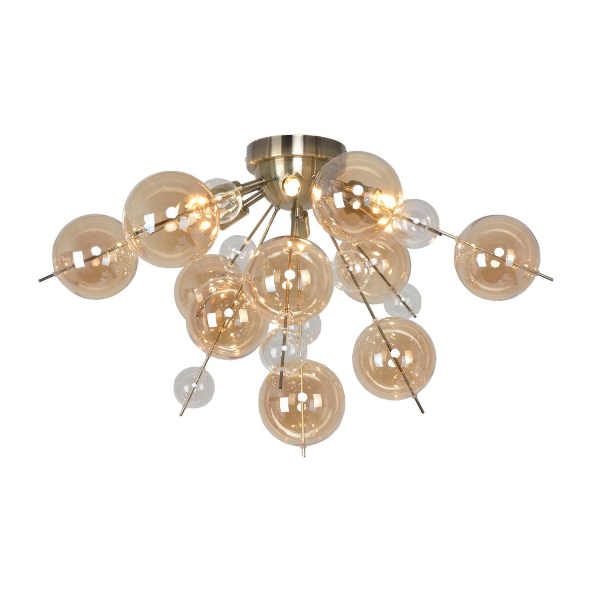Plafondlamp Explosie Amber Metalen Glas G9 57 Cm Design