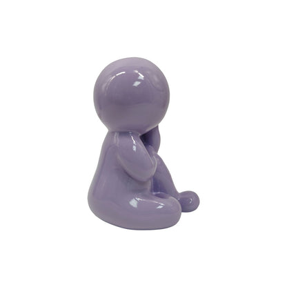 Beeldje Amigo Dreaming 11x15x20 cm paars polyresin