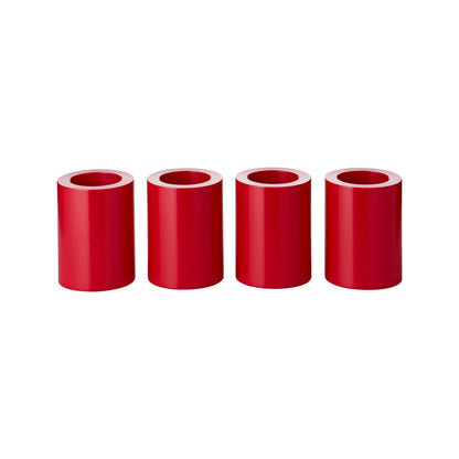 Theelichthouder 4 stuks rood Ø 6 cm H 8 cm kunststof